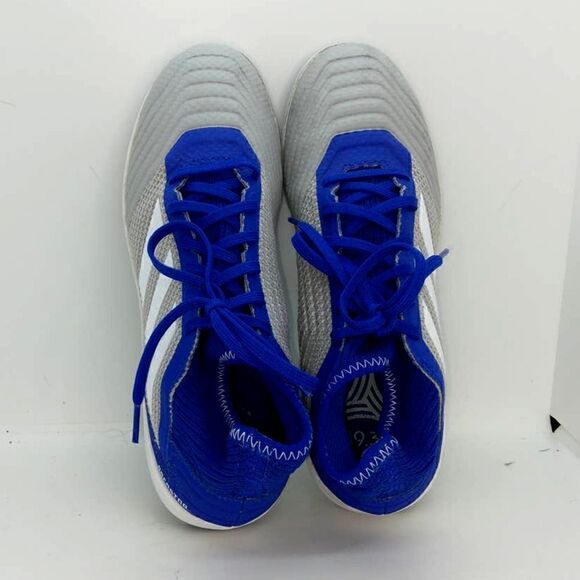 Adidas Predator Mens Pre-owned Gray with Blue Accents Soccer Sneakers- sz. 6 1/2